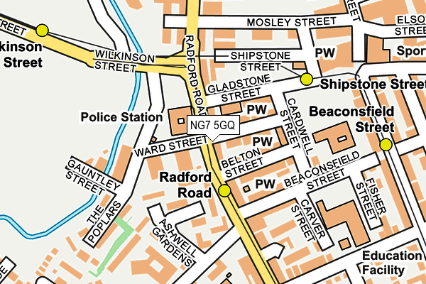 NG7 5GQ map - OS OpenMap – Local (Ordnance Survey)