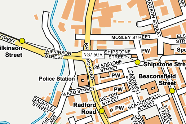 NG7 5GR map - OS OpenMap – Local (Ordnance Survey)