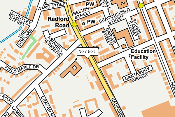 NG7 5GU map - OS OpenMap – Local (Ordnance Survey)