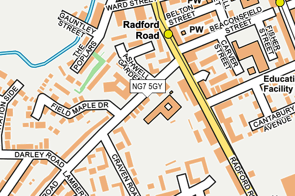 NG7 5GY map - OS OpenMap – Local (Ordnance Survey)