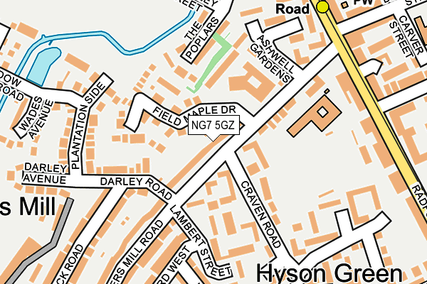 NG7 5GZ map - OS OpenMap – Local (Ordnance Survey)