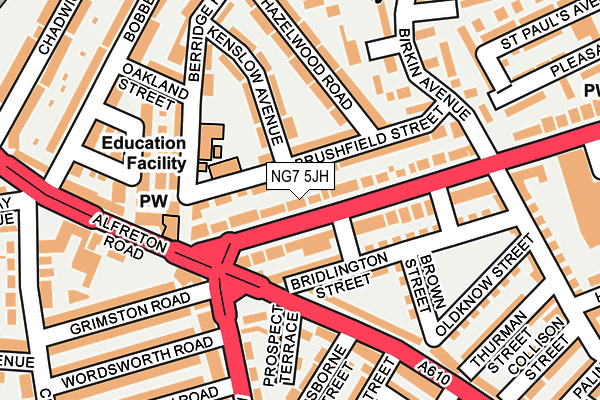 NG7 5JH map - OS OpenMap – Local (Ordnance Survey)
