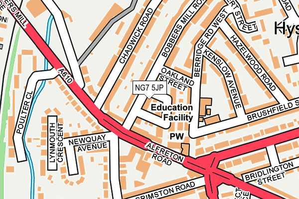 NG7 5JP map - OS OpenMap – Local (Ordnance Survey)