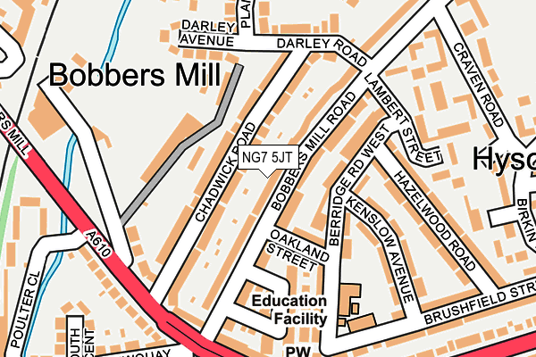 NG7 5JT map - OS OpenMap – Local (Ordnance Survey)