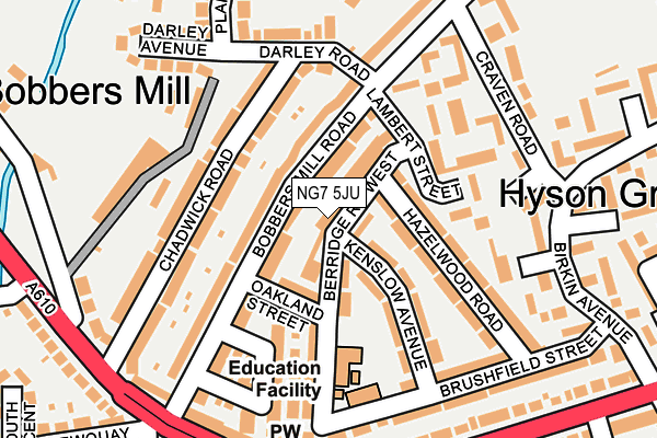 NG7 5JU map - OS OpenMap – Local (Ordnance Survey)