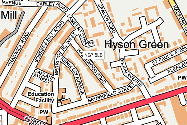 NG7 5LB map - OS OpenMap – Local (Ordnance Survey)