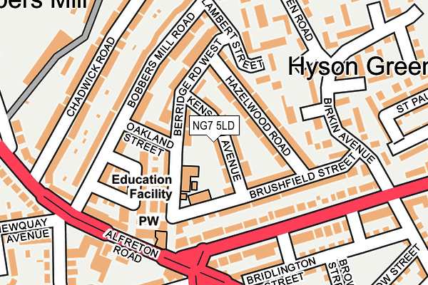 NG7 5LD map - OS OpenMap – Local (Ordnance Survey)