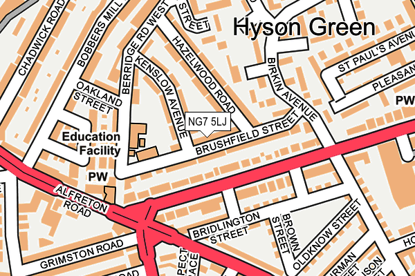 NG7 5LJ map - OS OpenMap – Local (Ordnance Survey)