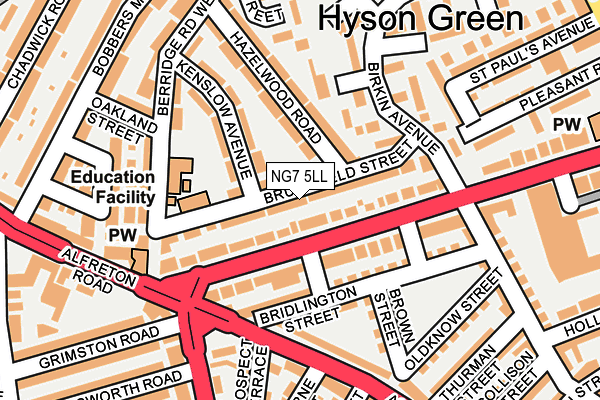 NG7 5LL map - OS OpenMap – Local (Ordnance Survey)