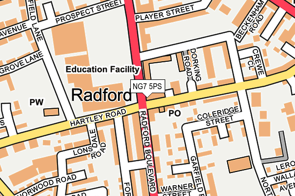 NG7 5PS map - OS OpenMap – Local (Ordnance Survey)