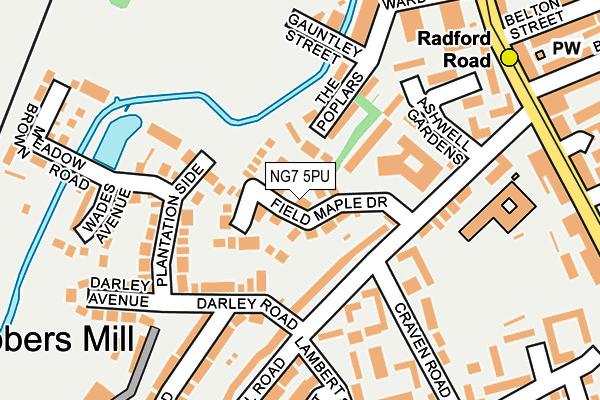 NG7 5PU map - OS OpenMap – Local (Ordnance Survey)