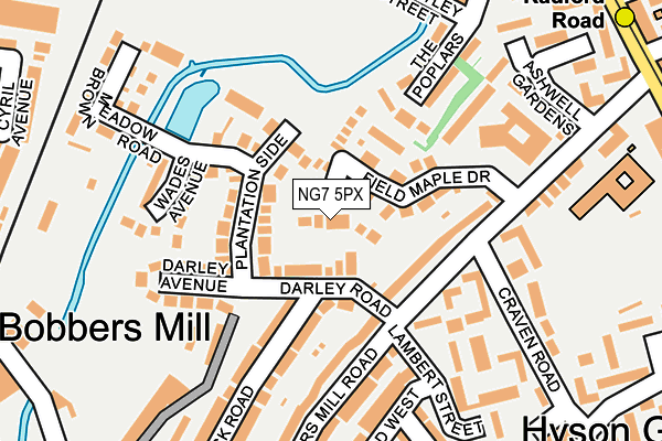 NG7 5PX map - OS OpenMap – Local (Ordnance Survey)