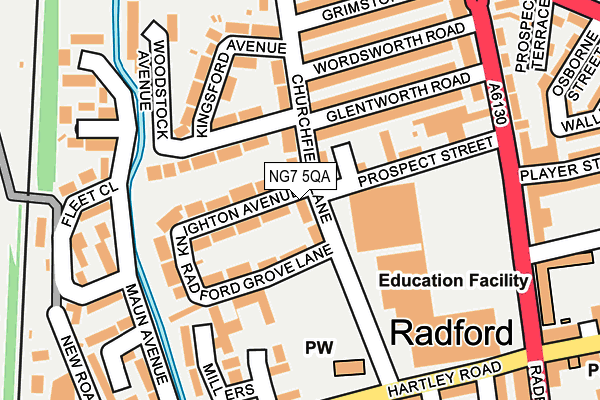 NG7 5QA map - OS OpenMap – Local (Ordnance Survey)