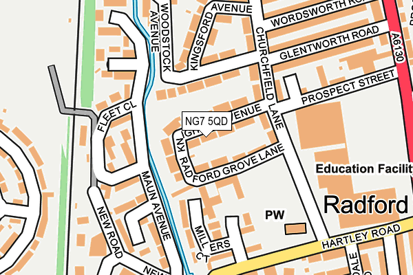 NG7 5QD map - OS OpenMap – Local (Ordnance Survey)