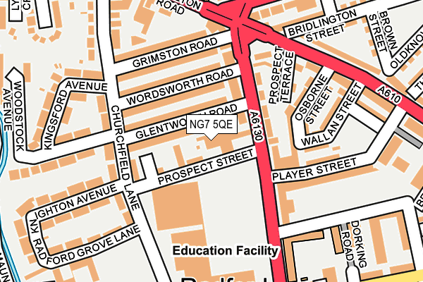 NG7 5QE map - OS OpenMap – Local (Ordnance Survey)