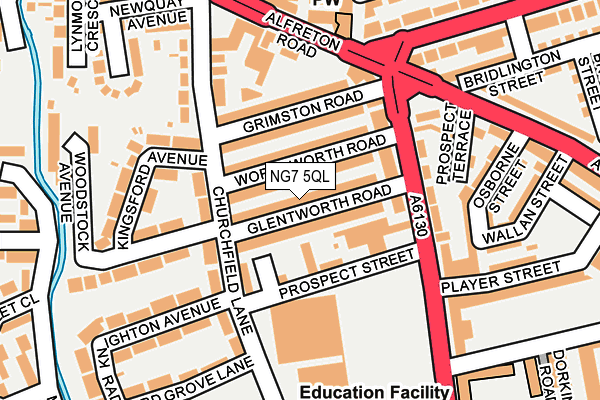 NG7 5QL map - OS OpenMap – Local (Ordnance Survey)