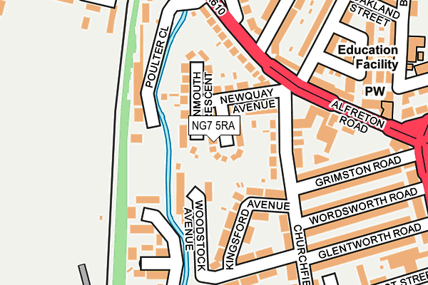 NG7 5RA map - OS OpenMap – Local (Ordnance Survey)