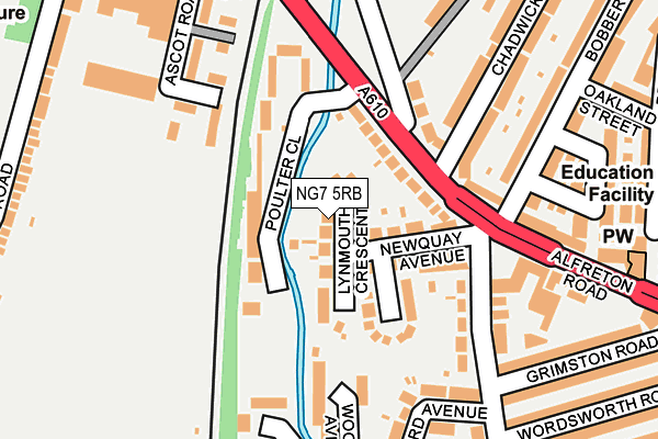 NG7 5RB map - OS OpenMap – Local (Ordnance Survey)