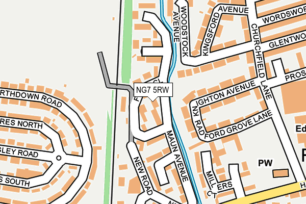 NG7 5RW map - OS OpenMap – Local (Ordnance Survey)