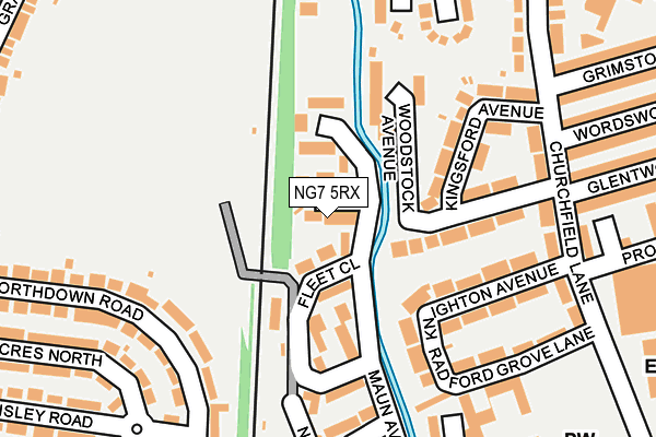 NG7 5RX map - OS OpenMap – Local (Ordnance Survey)