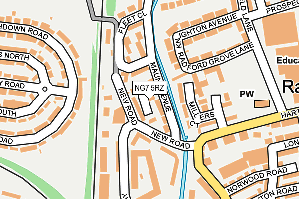 NG7 5RZ map - OS OpenMap – Local (Ordnance Survey)