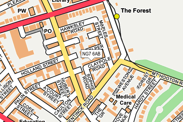 NG7 6AB map - OS OpenMap – Local (Ordnance Survey)