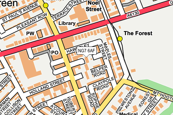 NG7 6AF map - OS OpenMap – Local (Ordnance Survey)