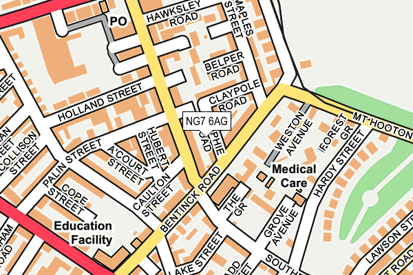 NG7 6AG map - OS OpenMap – Local (Ordnance Survey)