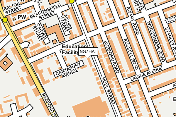 NG7 6AJ map - OS OpenMap – Local (Ordnance Survey)