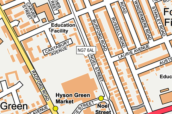 NG7 6AL map - OS OpenMap – Local (Ordnance Survey)