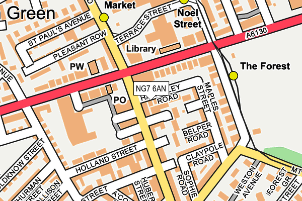 NG7 6AN map - OS OpenMap – Local (Ordnance Survey)