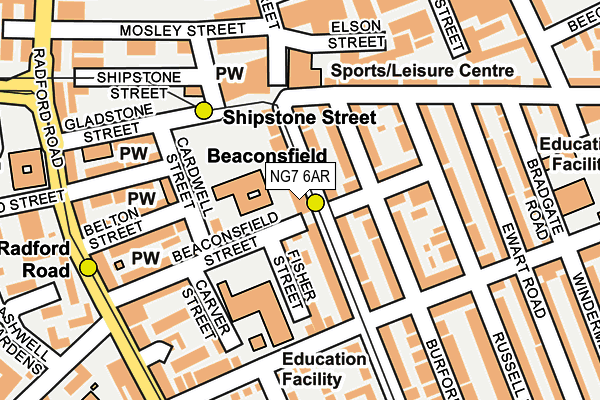 NG7 6AR map - OS OpenMap – Local (Ordnance Survey)