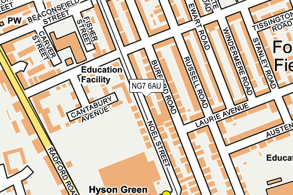 NG7 6AU map - OS OpenMap – Local (Ordnance Survey)