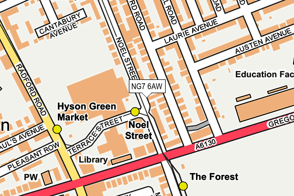 NG7 6AW map - OS OpenMap – Local (Ordnance Survey)