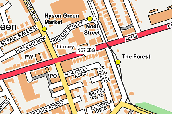 NG7 6BG map - OS OpenMap – Local (Ordnance Survey)