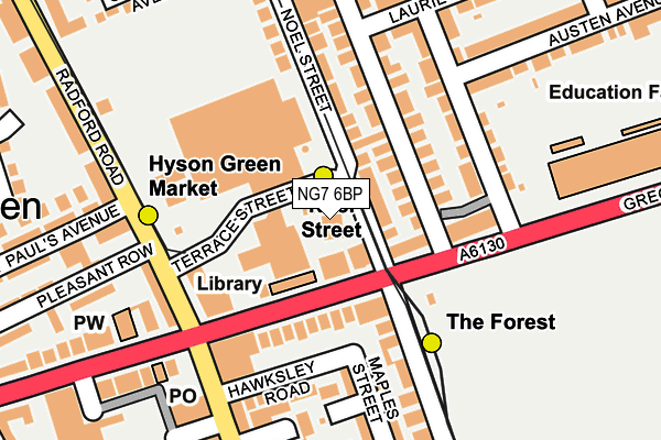 NG7 6BP map - OS OpenMap – Local (Ordnance Survey)