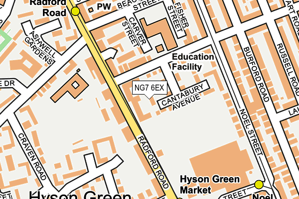 NG7 6EX map - OS OpenMap – Local (Ordnance Survey)