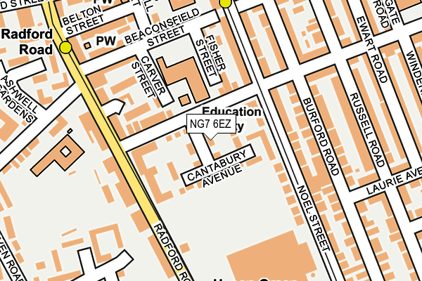 NG7 6EZ map - OS OpenMap – Local (Ordnance Survey)