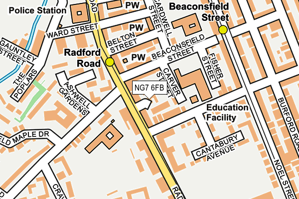 NG7 6FB map - OS OpenMap – Local (Ordnance Survey)