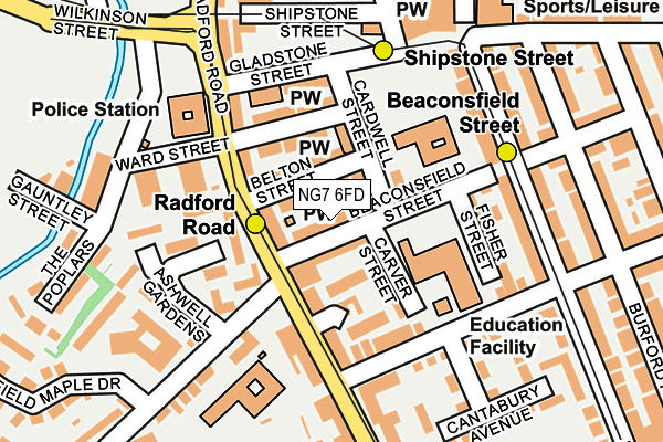 NG7 6FD map - OS OpenMap – Local (Ordnance Survey)