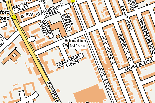 NG7 6FE map - OS OpenMap – Local (Ordnance Survey)