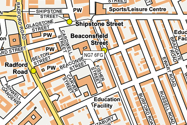 NG7 6FG map - OS OpenMap – Local (Ordnance Survey)