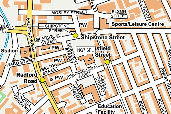 NG7 6FL map - OS OpenMap – Local (Ordnance Survey)