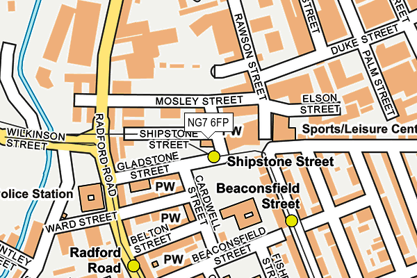 NG7 6FP map - OS OpenMap – Local (Ordnance Survey)