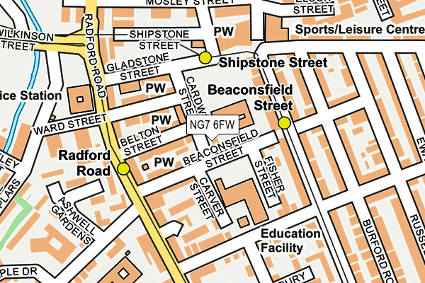 NG7 6FW map - OS OpenMap – Local (Ordnance Survey)