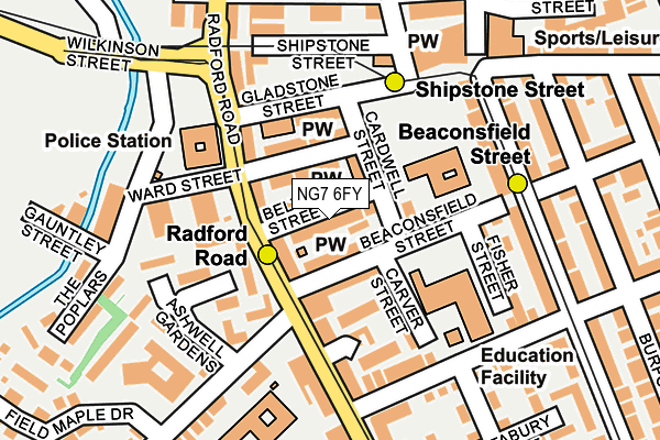 NG7 6FY map - OS OpenMap – Local (Ordnance Survey)