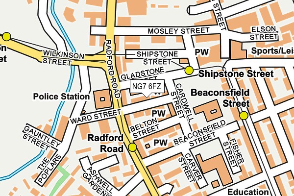 NG7 6FZ map - OS OpenMap – Local (Ordnance Survey)