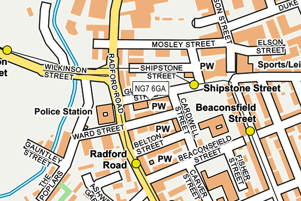 NG7 6GA map - OS OpenMap – Local (Ordnance Survey)