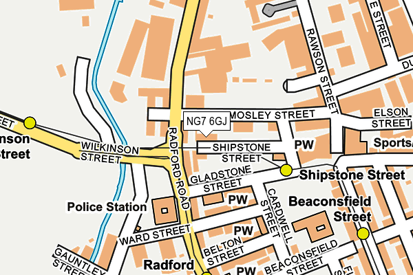 NG7 6GJ map - OS OpenMap – Local (Ordnance Survey)