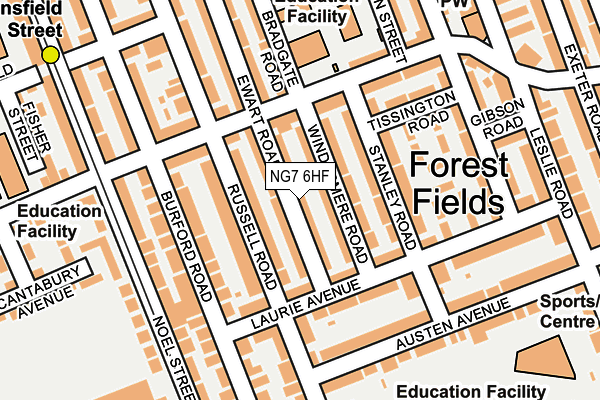 NG7 6HF map - OS OpenMap – Local (Ordnance Survey)